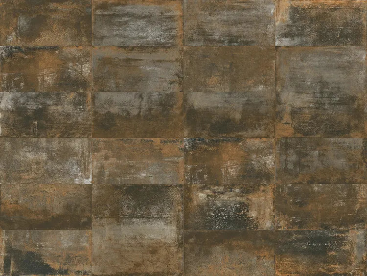 Carrelage sol/mur intérieur effet métal rouille Oxy l.30.5 x L.61 cm x Ep.9 mm