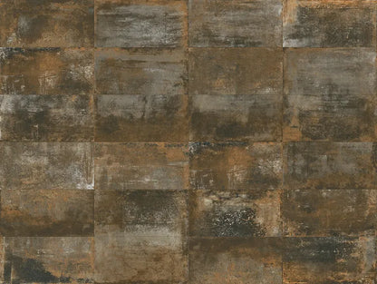 Carrelage sol/mur intérieur effet métal rouille Oxy l.30.5 x L.61 cm x Ep.9 mm