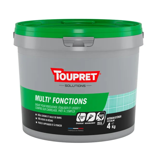 Enduit en pâte Multi'fonctions TOUPRET blanc 4 kg