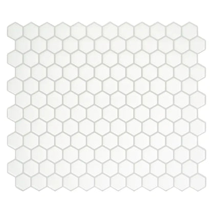 Lot de 4 crédences adhésives Hexagone, blanc, 24.5 cm x 28.6 cm