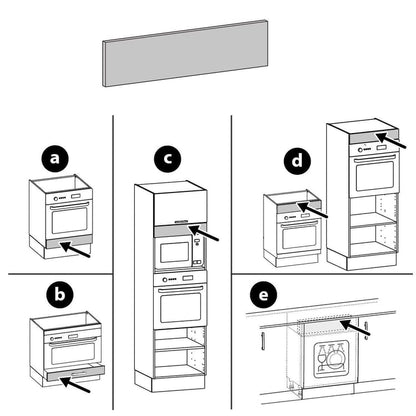 Bandeau de cuisine Tokyo, blanc mat, H.16.7 x l.59.7 cm