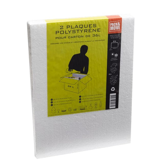 Lot de 2 plaques de protection blanc PACK AND MOVE, L.0.3 m x l.40 cm, E.2 cm