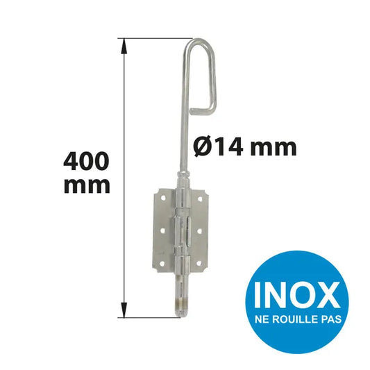 Verrou à baïonnette en inox 316, Diam. 14 x L.400 mm AFBAT