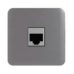 Cache prise rj45, prise double chargeur usb Cosy, LEXMAN aluminium mat