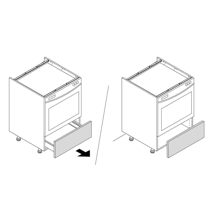 Porte de cuisine Toscane blanc mat H.16.5 x l.60 cm