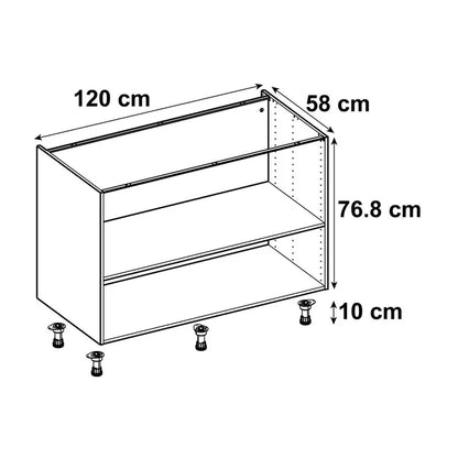Caisson bas de cuisine DELINIA ID blanc H.76.8 x l.120 x P.58 cm