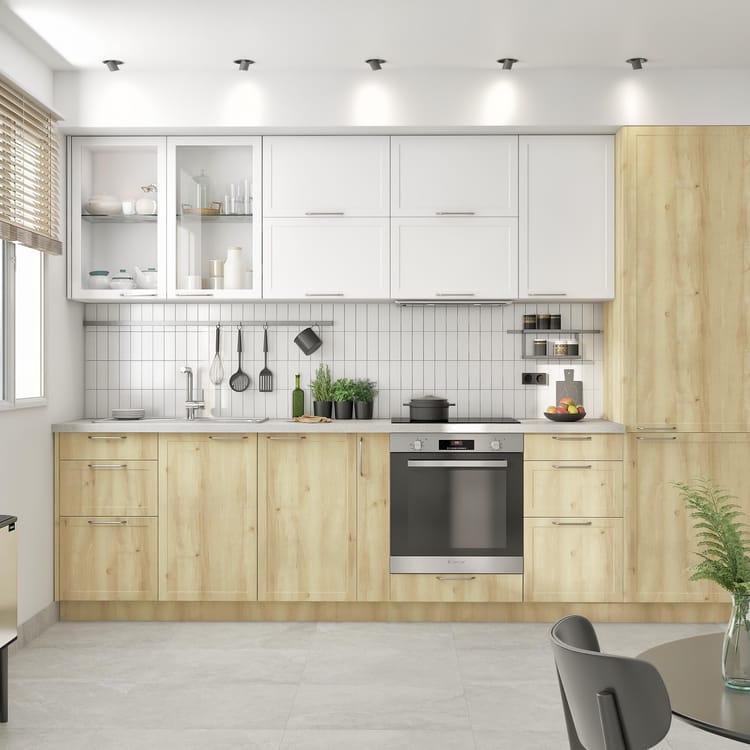 Porte de cuisine Newport effet hêtre mat H.76.8 x l.39.7 cm