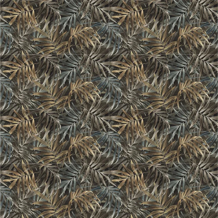 Carrelage mural effet papier peint dark satiné l.60 x L.120 cm Jardin