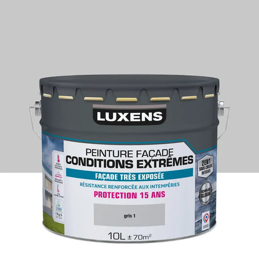 Peinture extérieure façade Conditions extrêmes LUXENS gris 1 mat 10l