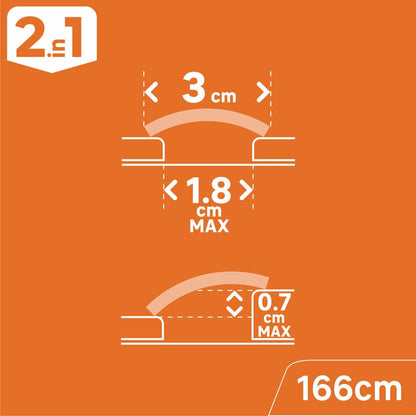 Barre de seuil bombée alu mat auto-adhésive, l.3 cm x L.166 cm ARTENS