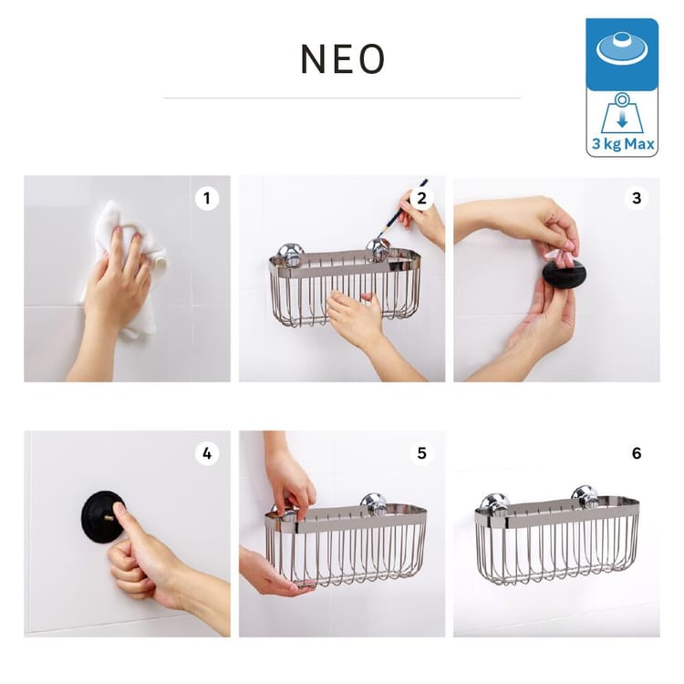 Etagère de douche chromé à visser / à monter mur SENSEA