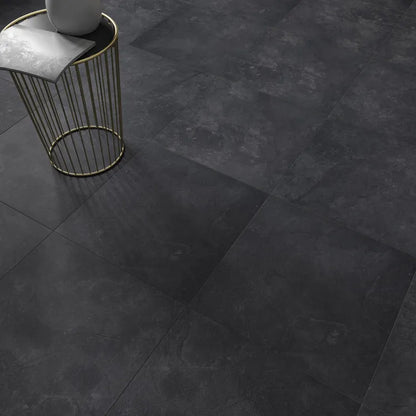 Carrelage mur / sol effet pierre noir Sicile l.60 x L.60 cm