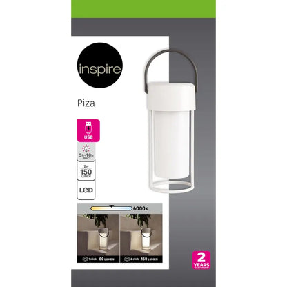 Lampe de table extérieur Piza 80 et 150 Lumen blanc INSPIRE