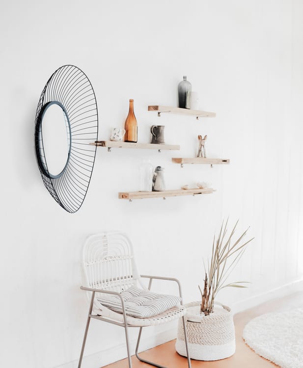 Miroir rond Kasteli noir diam.32 cm