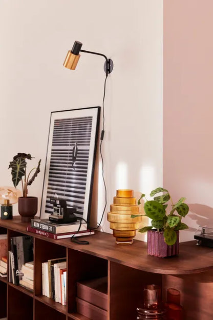 Applique 1x e27 max 15W, design métal noir et laiton MATHIAS URBAN