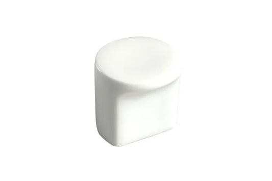 Bouton de meuble cylindrique, porcelaine blanc