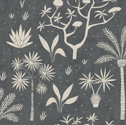 Papier peint intissé Mada jungle bleu
