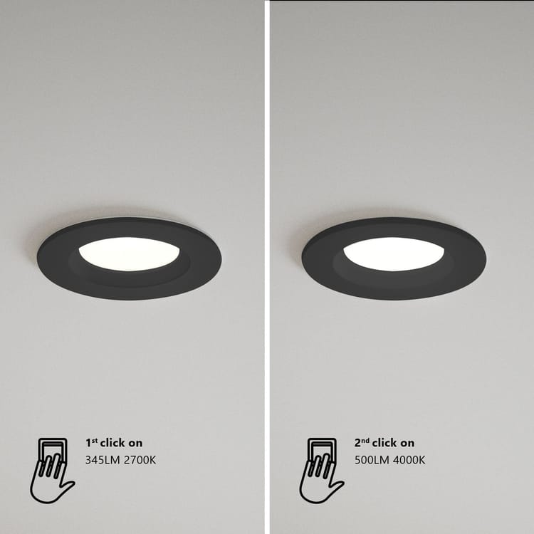 Spot LED encastré salle de bain IP65 Tiaki, blanc chaud/neutre, noir Nordlux