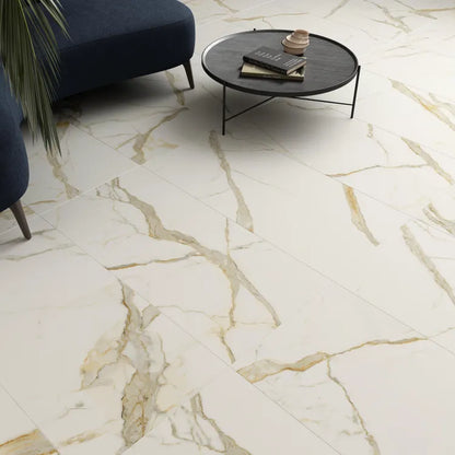 Carrelage sol intérieur / mur intérieur effet marbre oro satin Murano l.60 x L.1