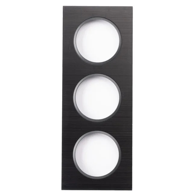 Plaque triple Epure, aluminium noir brossé