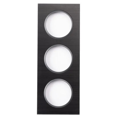 Plaque triple Epure, aluminium noir brossé