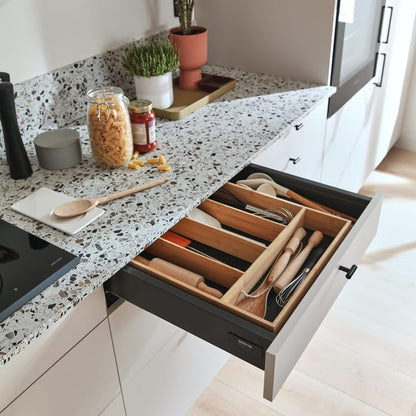 Façade de tiroir de cuisine Vienne lin mat H.12.5 x l.59.7 cm