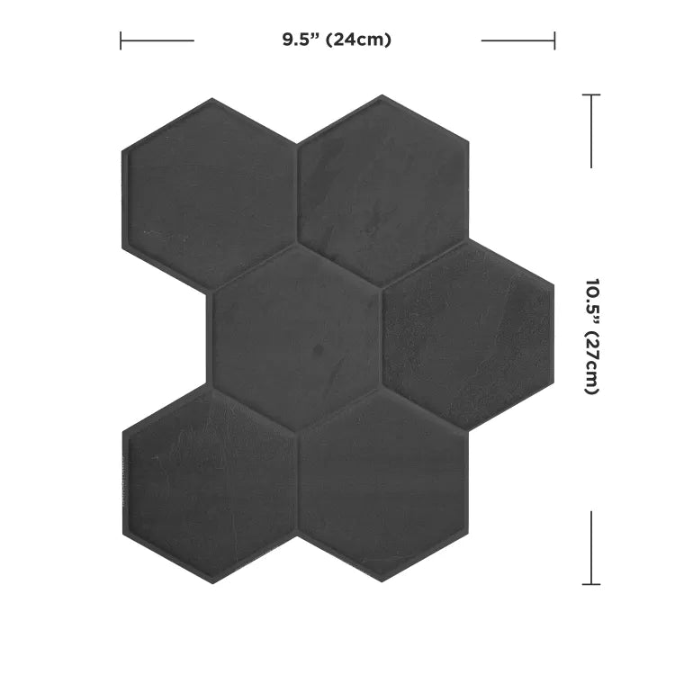 lot de 4 crédences adhésives Hexa walton, 24.38X29.22 cm