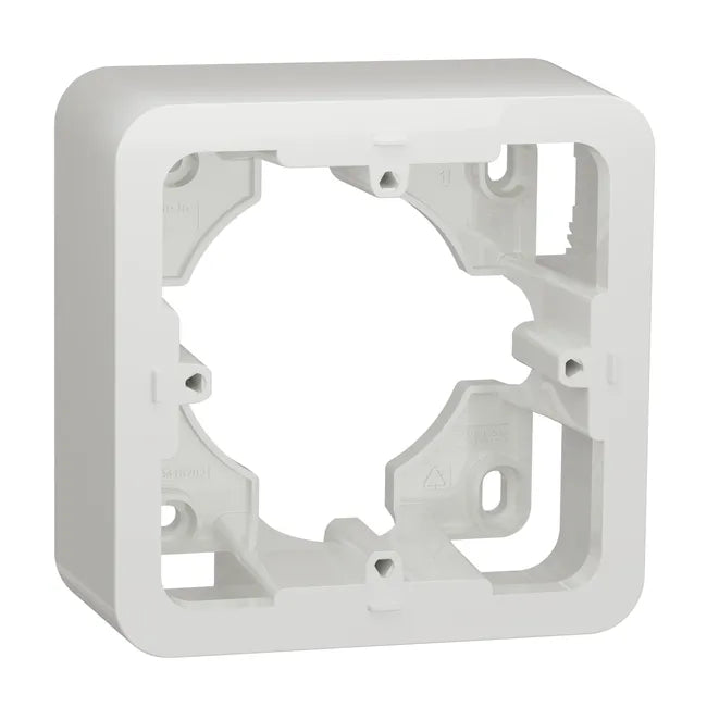 Boîte support pour montage saillie 1 poste Unica, SCHNEIDER ELECTRIC, blanc