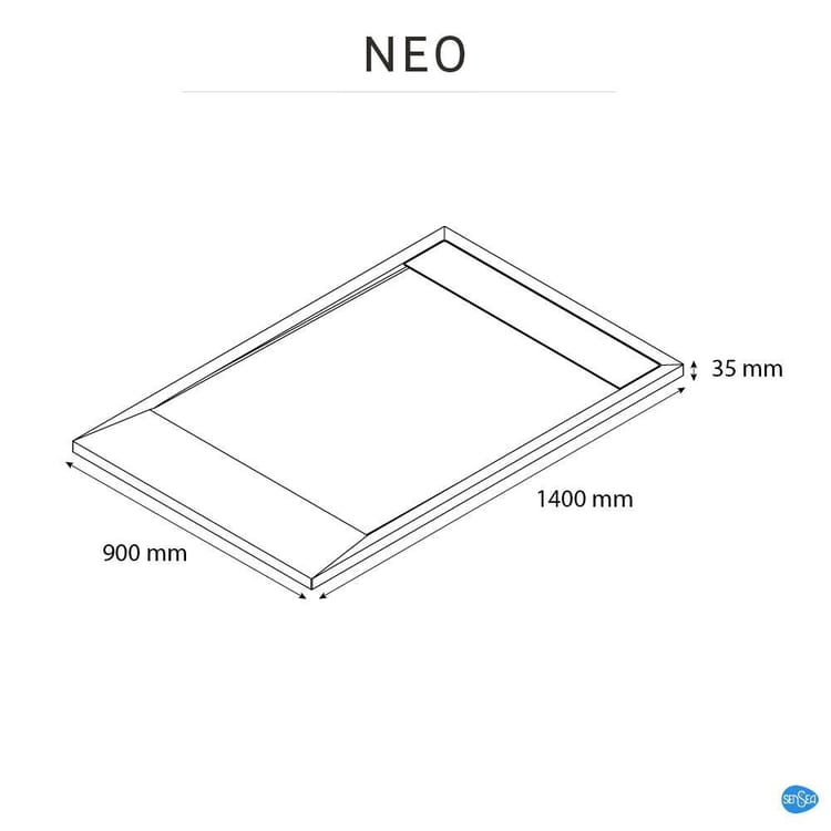Receveur de douche résine blanc L.140 x l.90 Neo