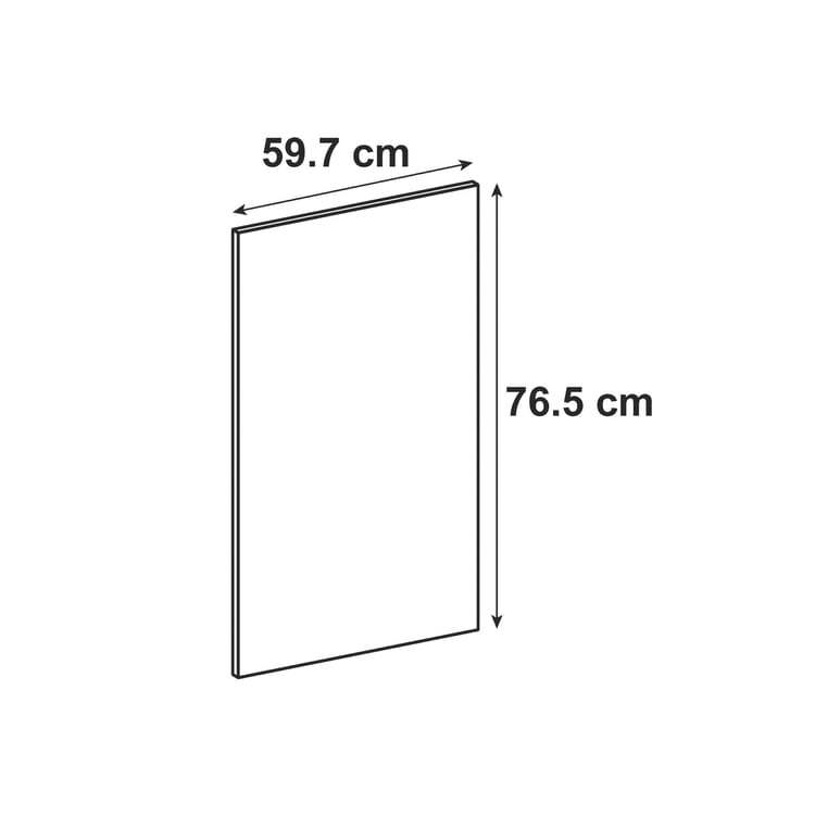 Façade de tiroir de cuisine Tokyo noir mat H.76.5 x l.59.7 cm