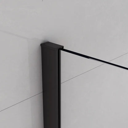 Paroi de douche à l'italienne verre transparent l.140 cm noir Remix