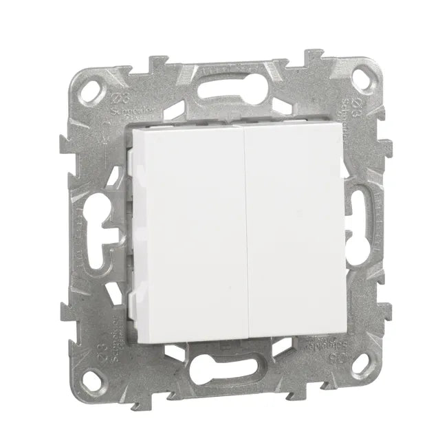 Double poussoir à assembler Unica, SCHNEIDER ELECTRIC, blanc