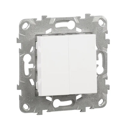 Double poussoir à assembler Unica, SCHNEIDER ELECTRIC, blanc