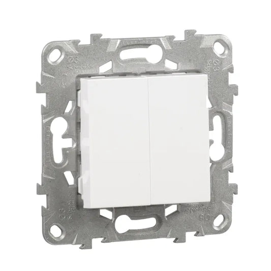 Double poussoir à assembler Unica, SCHNEIDER ELECTRIC, blanc