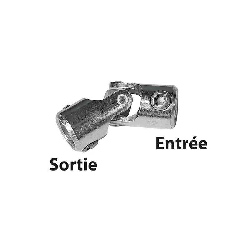 Genouillère 6 pans 10 mm + Diam. 12 mm, acier chromé, H.49 x L.18 x P.18mm AFBAT