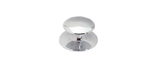 Bouton de meuble rond Adhésif, zamak argent chromé, Diam.37 mm