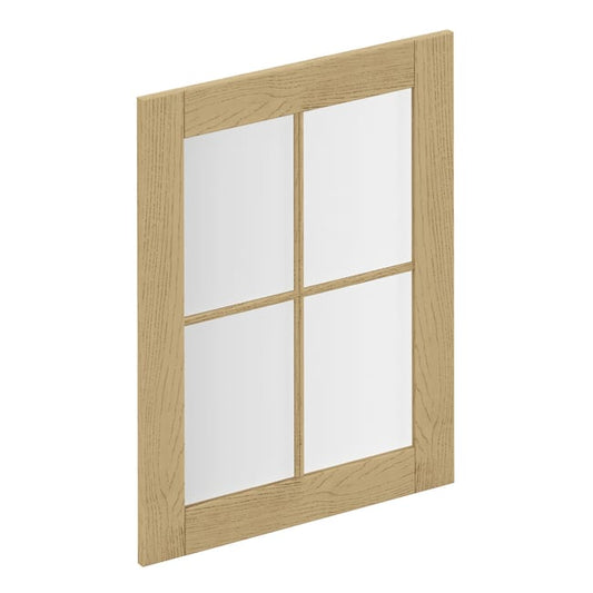 Porte de cuisine vitrée Chicago chêne brut mat H.76.8 x l.59.7 cm
