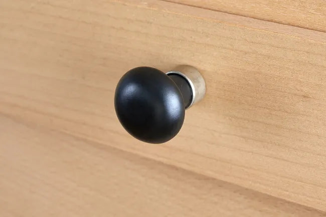 Bouton de meuble rond, porcelaine noir nickelé, Diam.30 mm