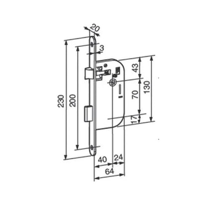 Serrure encastrée BRICARD, certifiée NF, sans clé, axe 40 mm, blanc