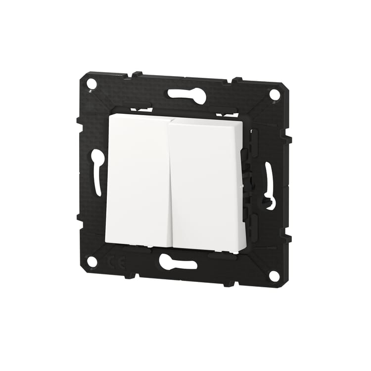 Double poussoir à assembler, BTICINO Altège, neige