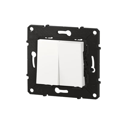 Double poussoir à assembler, BTICINO Altège, neige