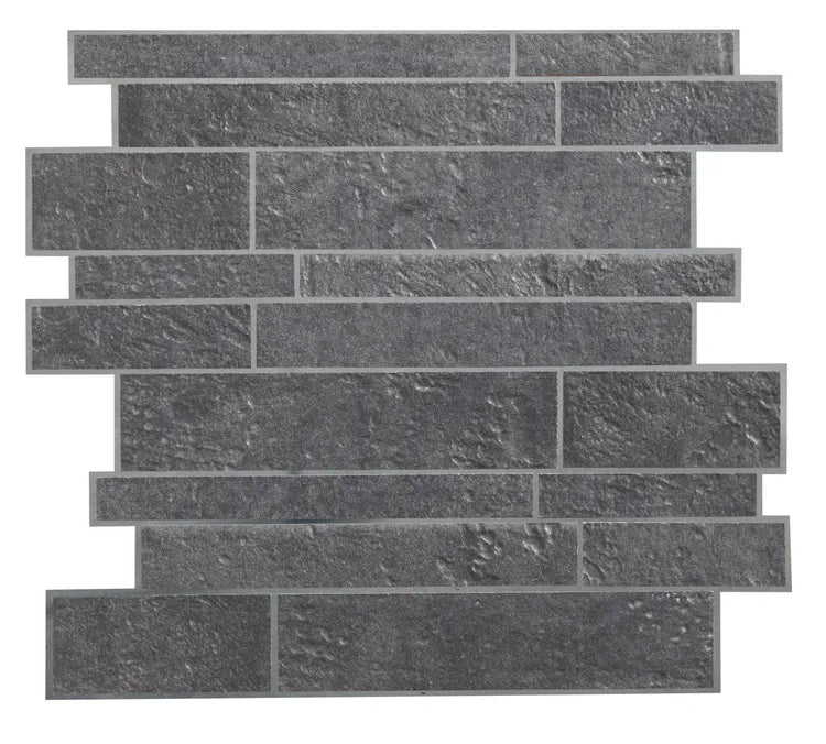 Mosaïque Vestige grès cérame effet pierre noir 30 x 30 cm