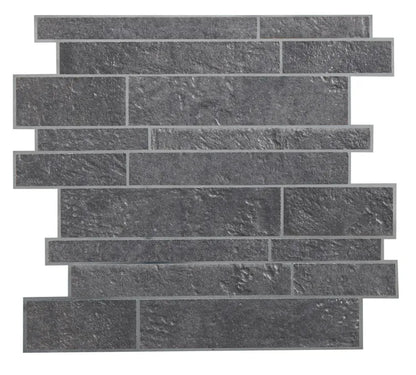 Mosaïque Vestige grès cérame effet pierre noir 30 x 30 cm