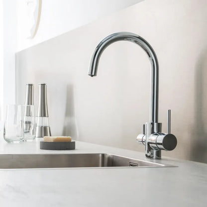 Mitigeur de cuisine chromé DELINIA Aline compatible système filtration d'eau