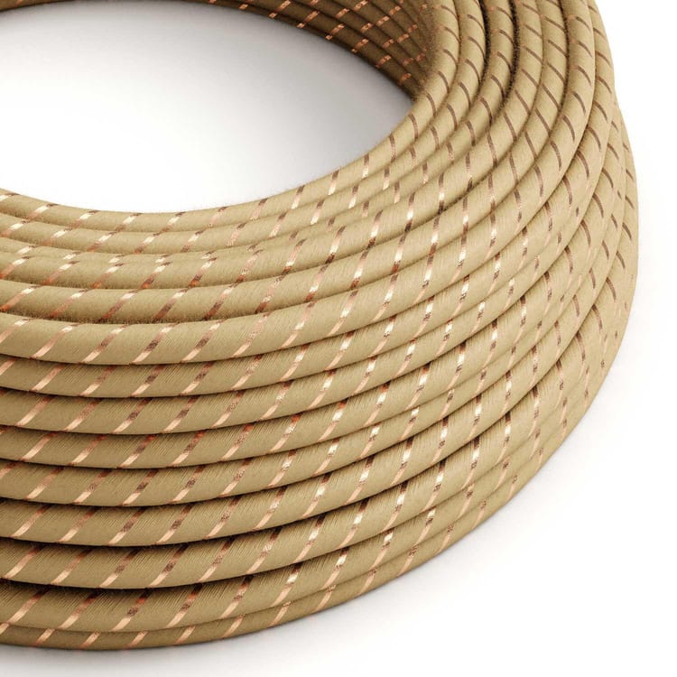 Câble jute beige, 2.5m, 3x0.75mm²