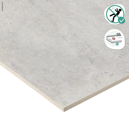 Carrelage sol extérieur effet béton gris Alesia l.32.5 x L.32.5 cm x Ep.7.9 mm A