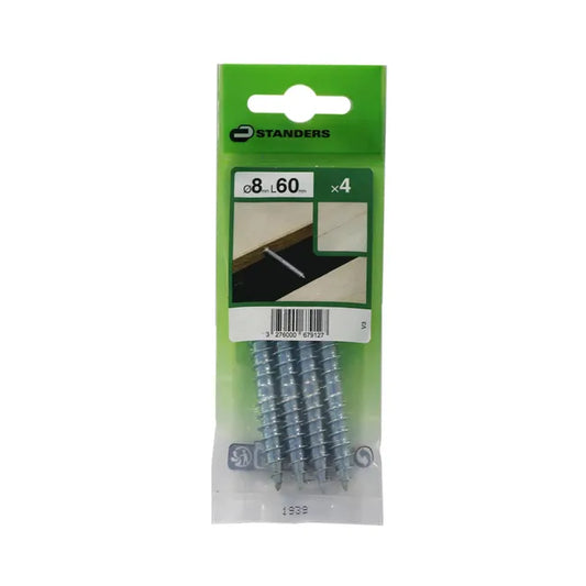 vis double filetage bois/bois acier STANDERS x L.60 mm