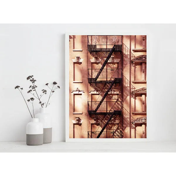 Affiche Escaliers, orange l.30 x H.40 cm