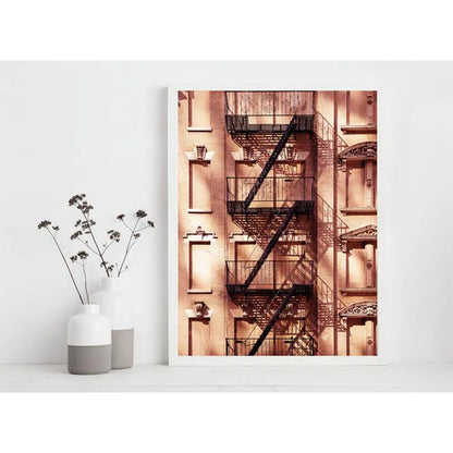 Affiche Escaliers, orange l.30 x H.40 cm