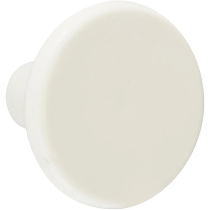 6 boutons de meuble ronds Key, abs blanc peint, Diam.33 mm